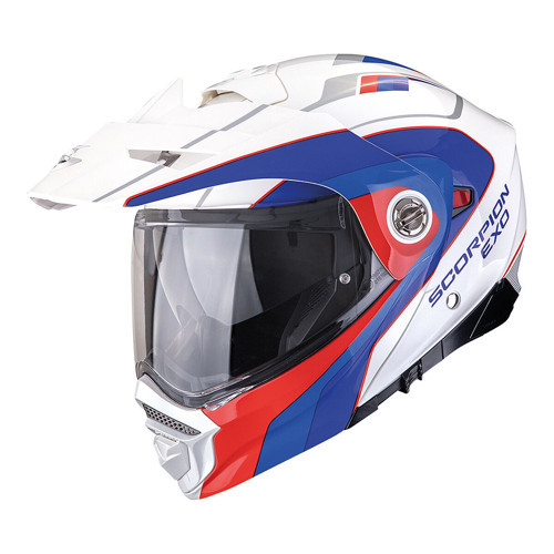 ADX-2 Kamps Adv Motosiklet Kaskı Beyaz Kırmızı Mavi