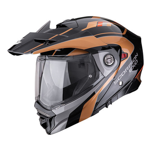 ADX-2 Kamps Adv Motosiklet Kaskı Siyah Bakır