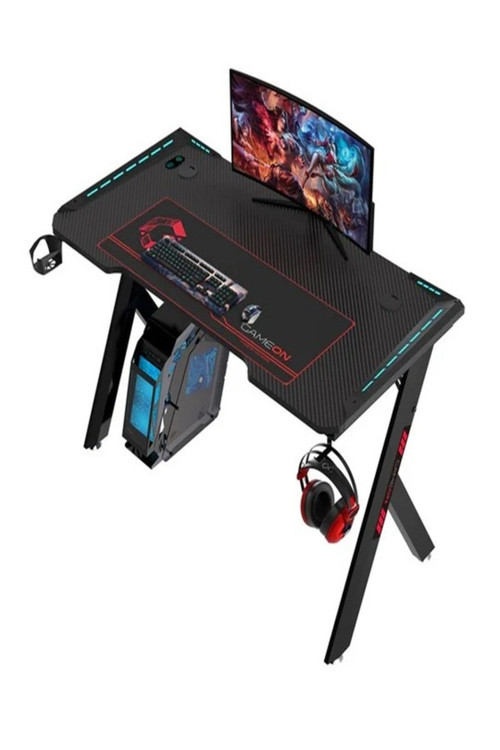 Hawksbill Serisi Rgb Akıcı Işıklı Oyun Masası (Boyut: 120-60-72 Cm), (800×300×3 mm - Fare Altlığı),