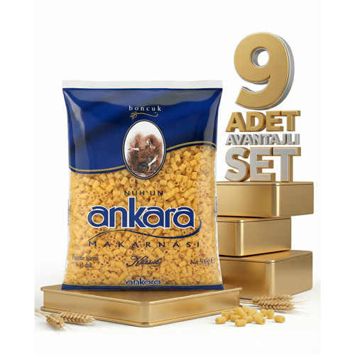 Ankara Boncuk Makarna 9x500 Gr