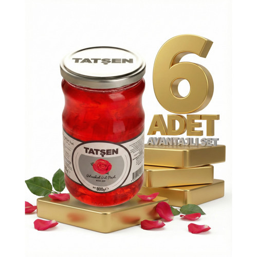 Cam Reçel Gül 6x800 Gr