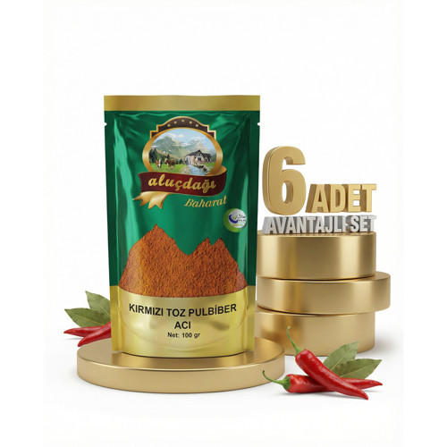 Acı Kırm Toz Biber 6x100 Gr