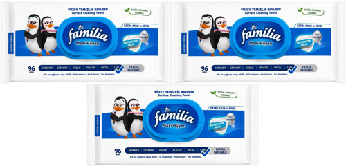Yüzey Temizlik Havlusu 96 Yaprak Maxi Hijyen Kabartma Doku Plastik Kapaklı 3 Lü Set 288 Yprk