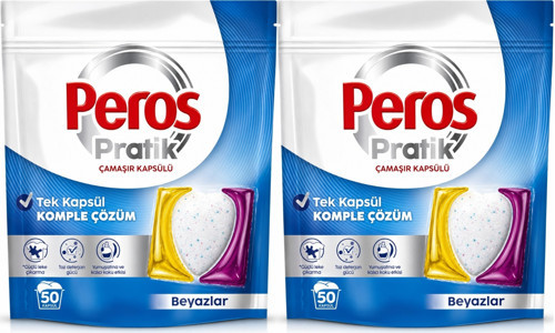 Pratik Matik Çamaşır Deterjanı Kapsülü - Tableti 100 Adet Beyazlar (Avantaj Pk)
