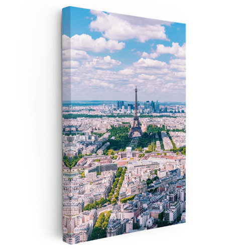 Dikey Kanvas Tablo Paris Şehir Silueti ve Eyfel Şehir Mimari Tablo Ev Ofis Duvar Dekoru