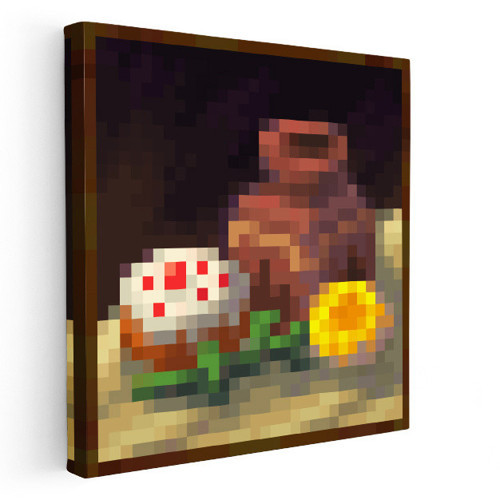 Kare Kanvas Tablo Baroque Piksel Minecraft Tablosu Ev Ofis Salon Duvar Dekoru