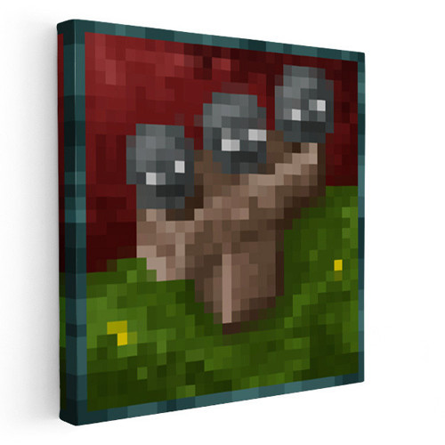 Kare Kanvas Tablo Wither Piksel Minecraft Tablosu Ev Ofis Salon Duvar Dekoru