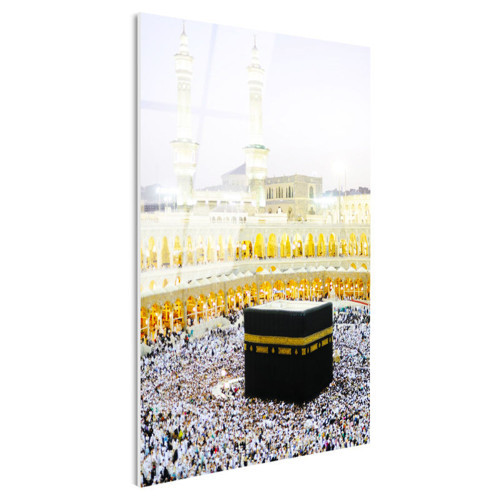 Tamperli Gerçek Cam Tablo Kabe Mescidi Haram Tavaf Alanı Dini İslami Tablo Duvar Dekoru