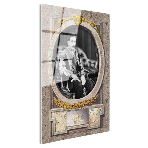 Tamperli Gerçek Cam Tablo Sultan II Abdülhamid Klasik Portre Osmanlı Tablosu Duvar Dekoru
