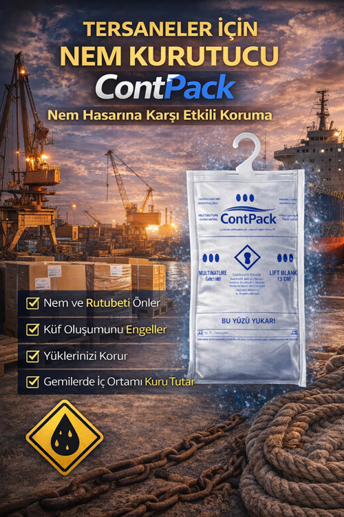 Contpack Askılı Nem Alıcı Rutubet Engelleyici Konteyner Kurutucu Terleme Önleyici 2 Adet 760 Gr