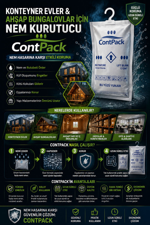 ContPack Plus Konteyner Nem Alıcı Rutubet Önleyici 1900 Gr 5 Adet
