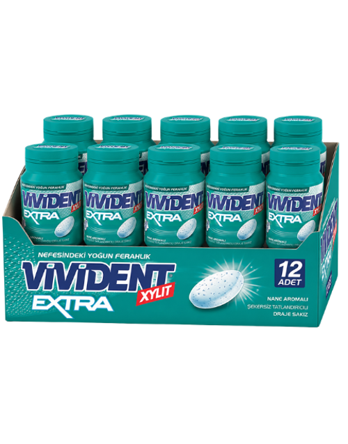 Xylit Extra Nane Aromalı Şekersiz Tatlandırıcılı Draje Sakız 66 GR X 12 Adet