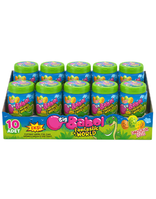 Fantastic World Portakal, Limon ve Elma Aromalı Balonlu Sakız 90 GR X 10 Adet