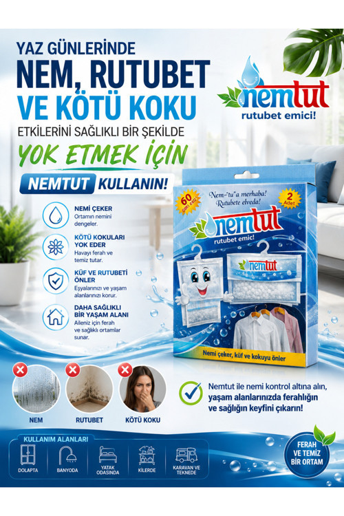 Nem Alıcı Rutubet Giderici 3 Kg 6'li Paket Koku ve Küf Önleyici