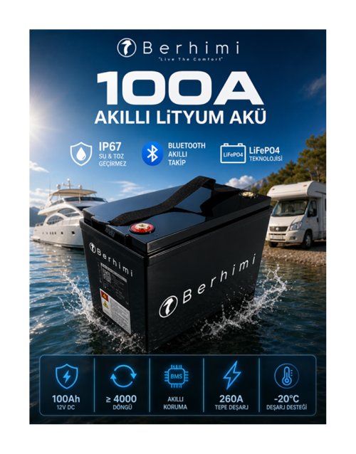 100A Smart Lityum Akü (Bluetooth)