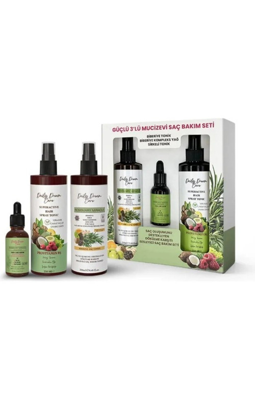 TRUE BEE ROSEMARY MİRACLE BİBERİYE BAKIMI 3'LÜ SET DÖKÜLME KARŞITI BİTKİ ÖZLÜ 250 ML