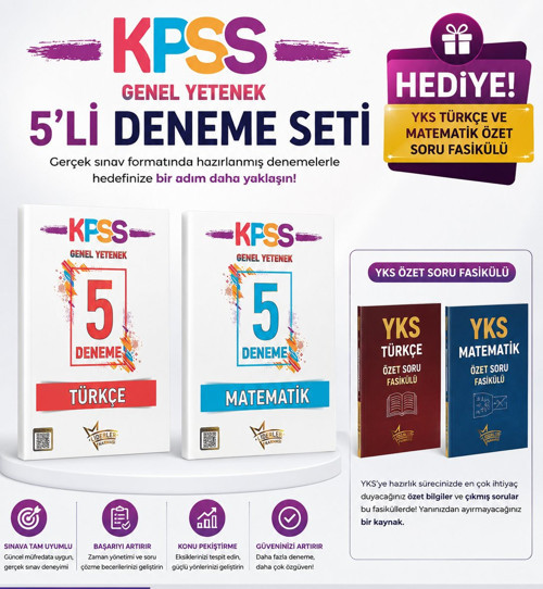 KPSS GENEL YETENEK DENEME SETİ-YKS TÜRKÇE VE MATEMATİK ÖZET SORU FASİKÜLÜ HEDİYE!!