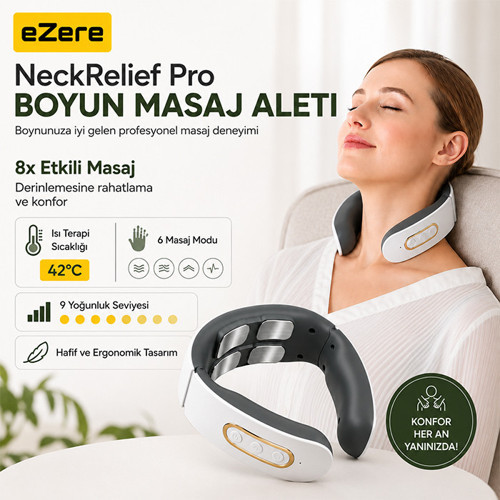 NeckRelief Pro Ultrasonik Dalgalı Ve Isıtmalı Rahatlatıcı Boyun Masaj Aleti