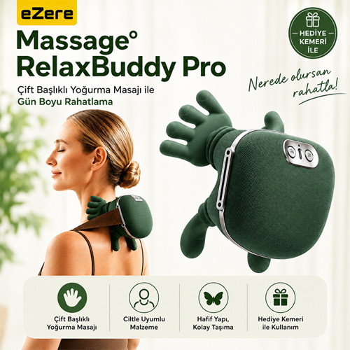 RelaxBuddy Pro Ovmalı,Isıtıcılı İnsan Eli Şeklinde Şarjlı Boyun Masaj Aleti