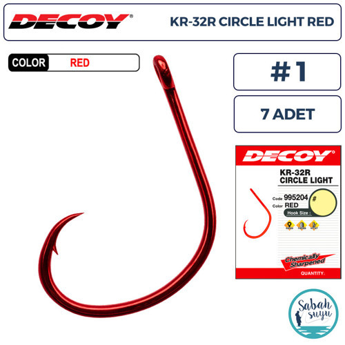 KR-32R Circle Light Delikli Olta İğnesi Kırmızı #1 (7 Adet)