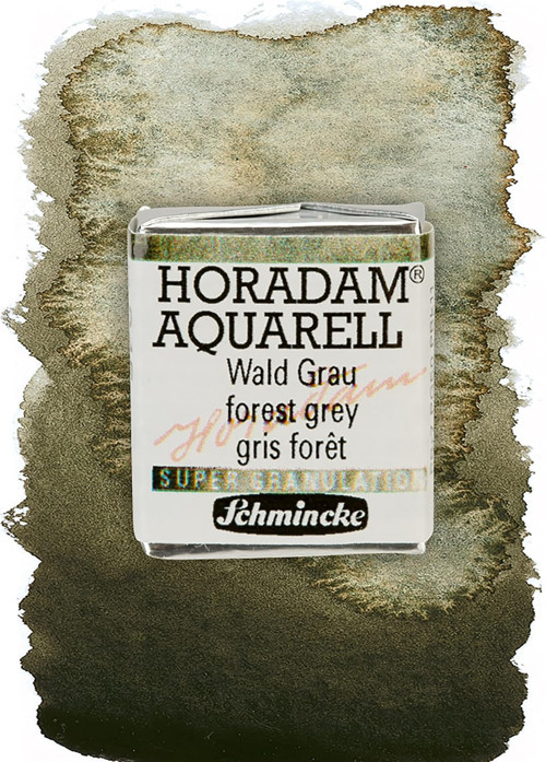 Schmincke - HORADAM® AQUARELL, Süper Granülasyon, 14 945 044 Orman Grisi, 1/2 Tava, Çok Güçlü