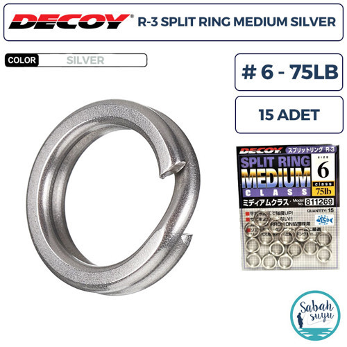 R-3 Split Ring Halka Medium Silver #6 75lb (15 Adet)