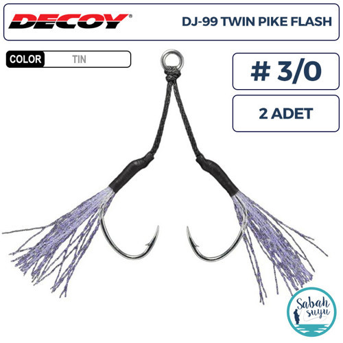 DJ-99UV Twin Pike Flash Tüylü Çiftli Asist İğnesi #3/0 (2 Adet)