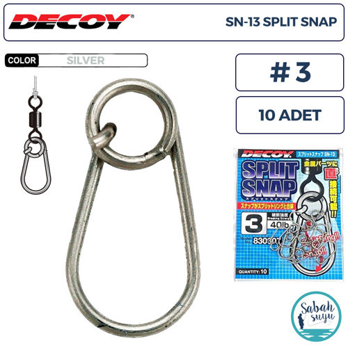 SN-13 Split Snap Klips #3 40lb Silver (10 Adet)