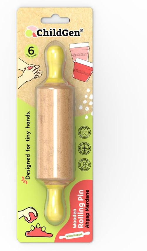Mini Ahşap Merdane-sarı