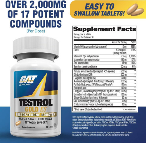 Testrol Gold Es Tribulus + Arginine + Selenium + Fenugreek + Saw Palmetto + Ginkgo Biloba - 60 Tablet