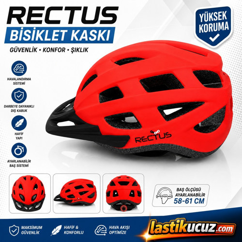 BİSİKLET KASKI Y-48 (KIRMIZI YETİŞKİN VİZÖRLÜ LED IŞIKLI BEDEN 58/61)