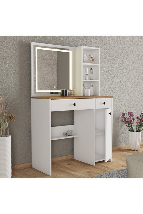 M22 Makyaj Masası Beyaz-Çam
