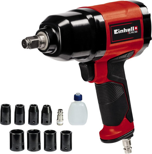 Einhell Havalı Darbeli Somun Sıkma TC-PW 340 (Maks. tork 340 Nm, sağ/sol dönüş, kauçuk kaplı