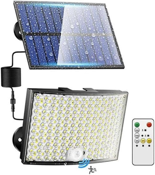 268 LED'li Solar Projektör 60W Güneş Enerjili 5 Mt Kablo Sensörlü Kumandalı HeroLed Dış Meka