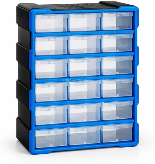 Proalet Monoblock Çekmece Seti 18'li, Büyük Boy, 38,1x15,7x47,5 cm, Vida, Hobi, Parça Saklama Ku