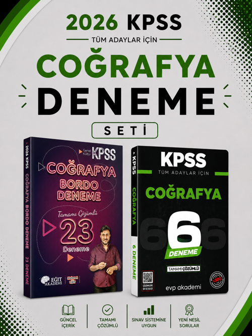 Eğit Akademi 2026 KPSS Coğrafya 23 Deneme & KPSS Coğrafya 6 Deneme EVP Akademi Seti