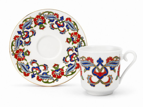 Porselen Hand Made 4 Parça 2 Kişilik Kahve Fincanı 90 ML