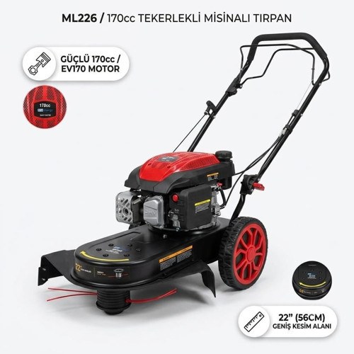 ML22G Benzinli Tekerlekli Misinalı Tırpan