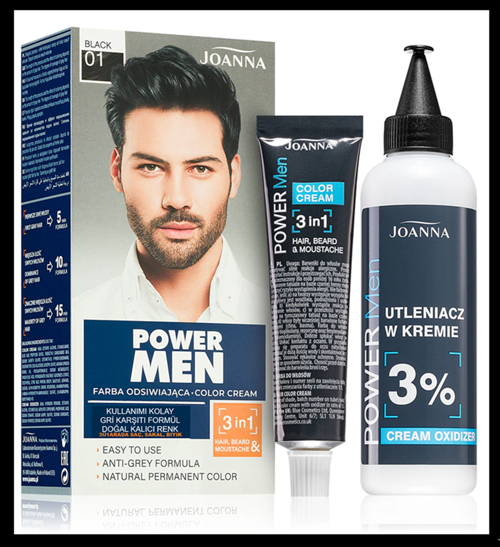 POWER MEN KREM BOYA 3Ü1 ARADA SAÇ SAKAL BIYIK 01 SİYAH – 1 ADET