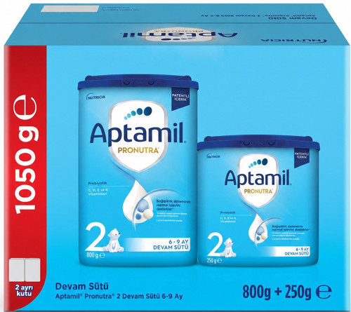 Nutrıcıa Aptamil Pronutra 1050GR (800+250GR) Devam Sütü No:2 (6-9 Ay) Avantaj Pk