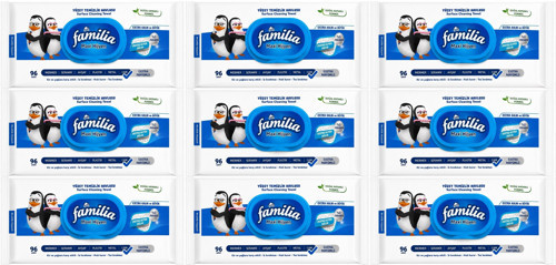 Yüzey Temizlik Havlusu 96 Yaprak Maxi Hijyen Kabartma Doku Plastik Kapaklı 9 Lu Set 864 Yprk