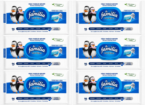 Yüzey Temizlik Havlusu 96 Yaprak Maxi Hijyen Kabartma Doku Plastik Kapaklı 6 Lı Set 576 Yprk