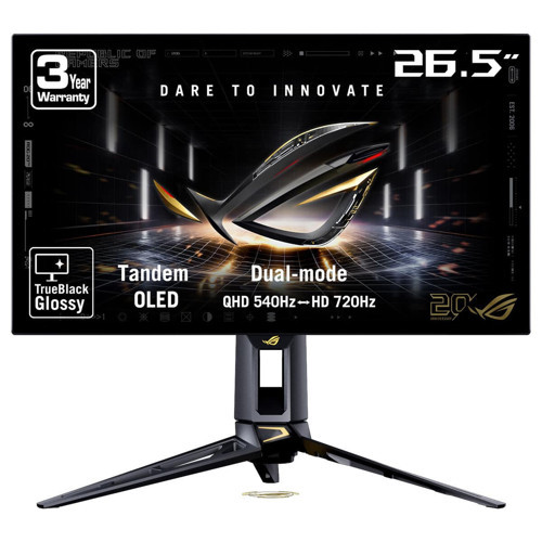 ROG Swift OLED PG27AQWP-G EDITION 20. Yıl 26.5 inç 720 HD – 540Hz 2K QHD Dual-Mode 0.02ms Adaptive Sync Tandem WOLED Pivot Gaming Monitör