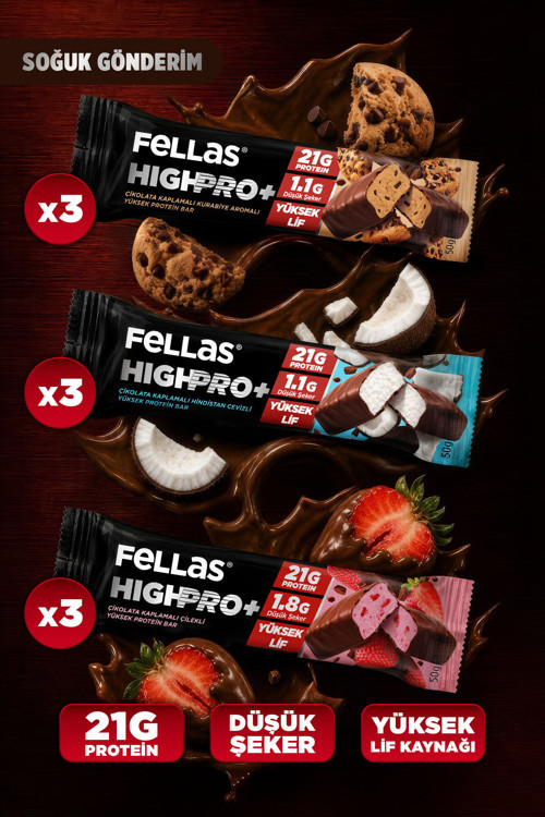Çikolata Kaplı HighPro Protein Bar 50gr Karma Kutu ( 3 x 3)