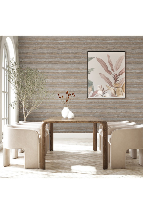 Renkli Çizgi Tasarımlı Duvar Kağıdı | VERA 1506-4, Kahverengi, Elyaf Taban (Non-Woven) - 16.5 m²