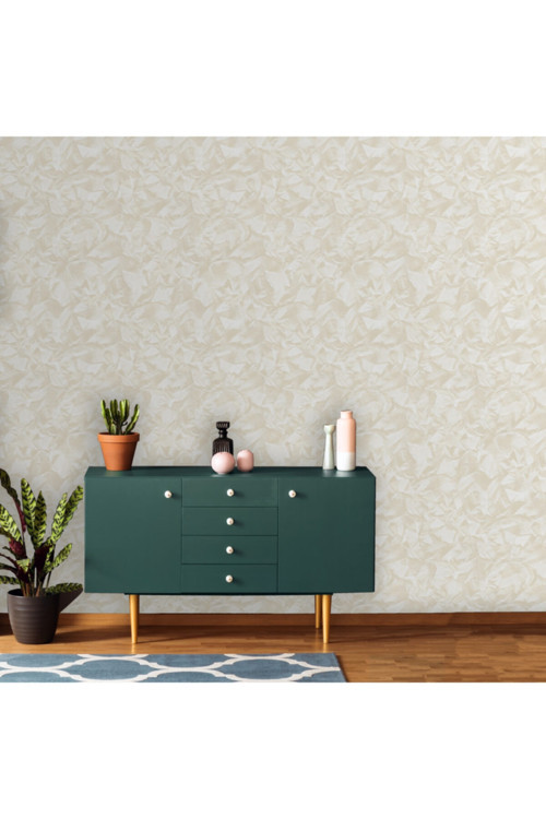 Soyut Kumaş İle Duvar Kağıdı İlham Desen | SEVEN 7806-1, Krem, Açık, Beyaz, Elyaf Taban (Non-Woven) - 16.5 m²