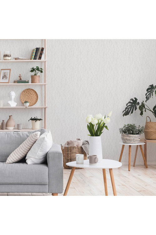 Çizgili Geometrik Desen Duvar Kağıdı | OMEGA 23205-1, Beyaz, Elyaf Taban (Non-Woven) - 16.5 m²