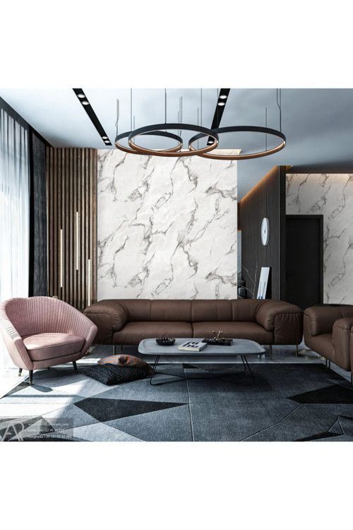 Mermer Desen Duvar Kağıdı | BETA 1109-2, Siyah, Beyaz, Elyaf Taban (Non-Woven) - 16.5 m²