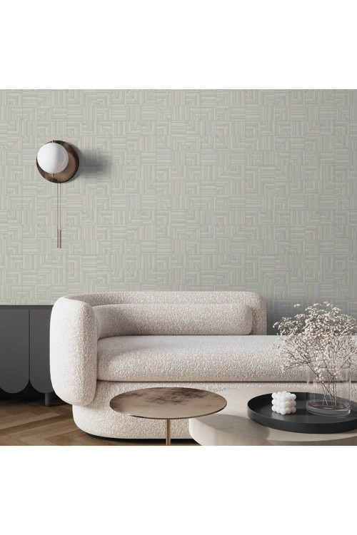 Geometrik Modern Desen Duvar Kağıdı | OMEGA 23209-3, Gri, Elyaf Taban (Non-Woven) - 16.5 m²