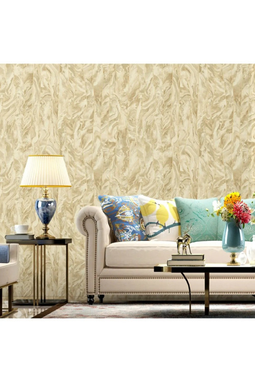 Modern Mermer Duvar Kağıdı | OCTAGON 1201-2, Krem, Elyaf Taban (Non-Woven) - 10.6 m²